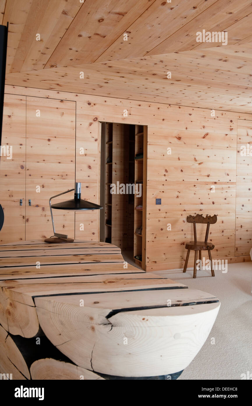 Chalet in Gstaad with interior design by Tino Zervudachi Stock Photo ...