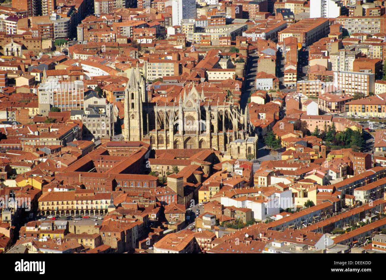 Aerial View of Leon and Cathedral. CastillaLeon. Spain Stock Photo Alamy