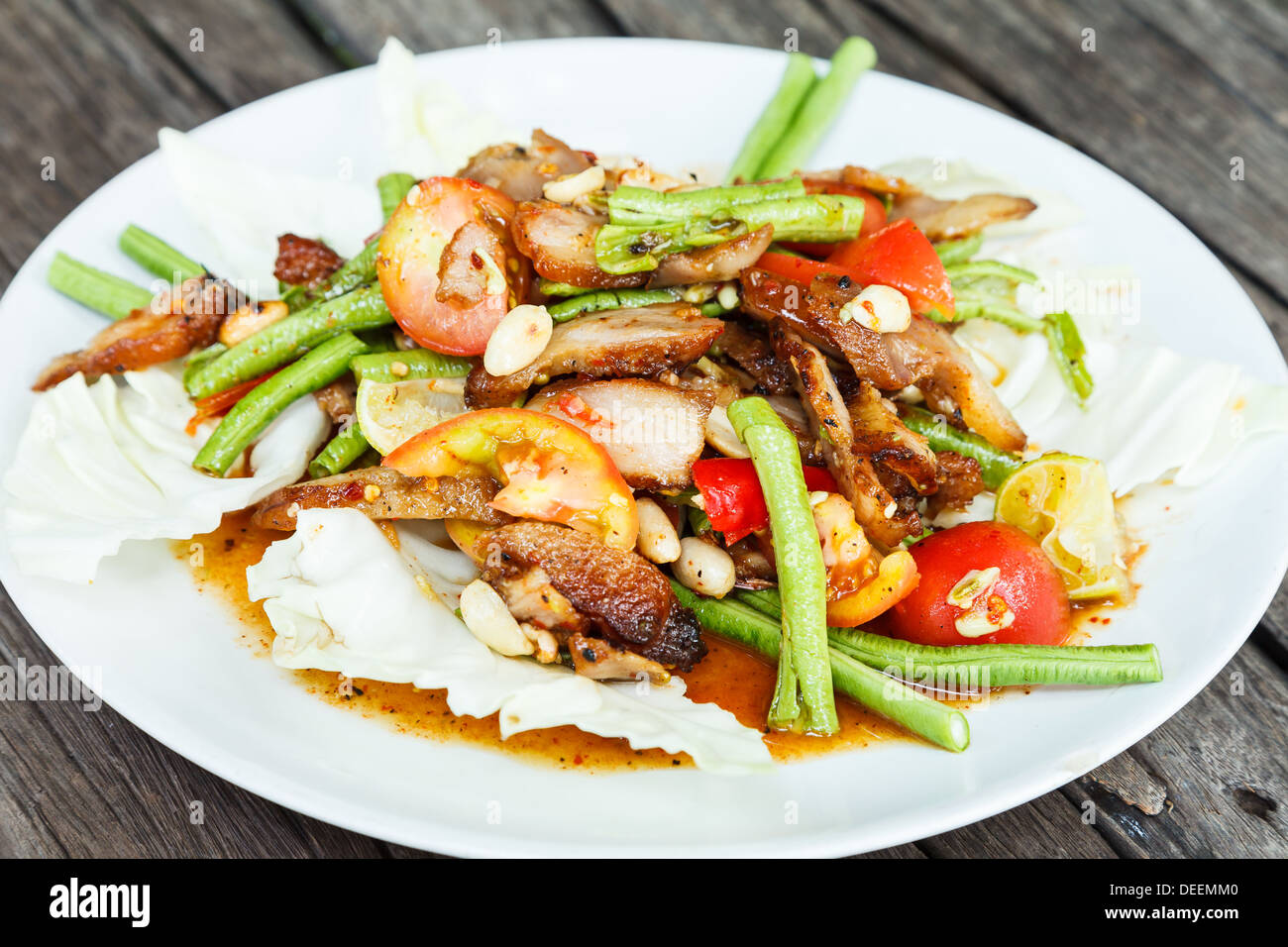 salad Grilled Pork neck thai style Stock Photo - Alamy