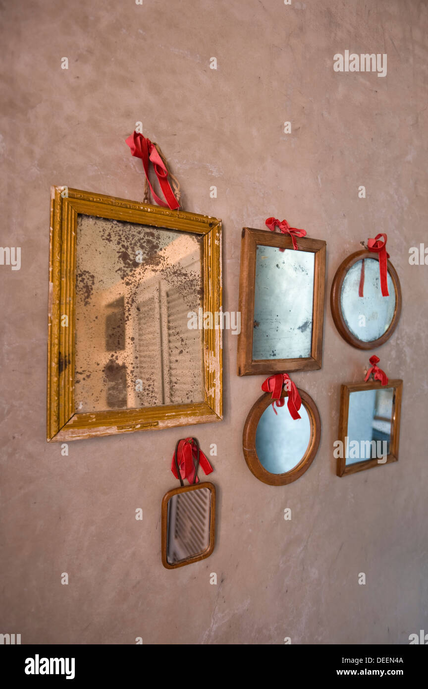 Mirrors in a Moroccan home Stock Photo