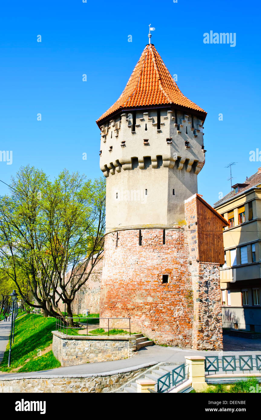 defense tower in Sibiu, Romania Stock Photo