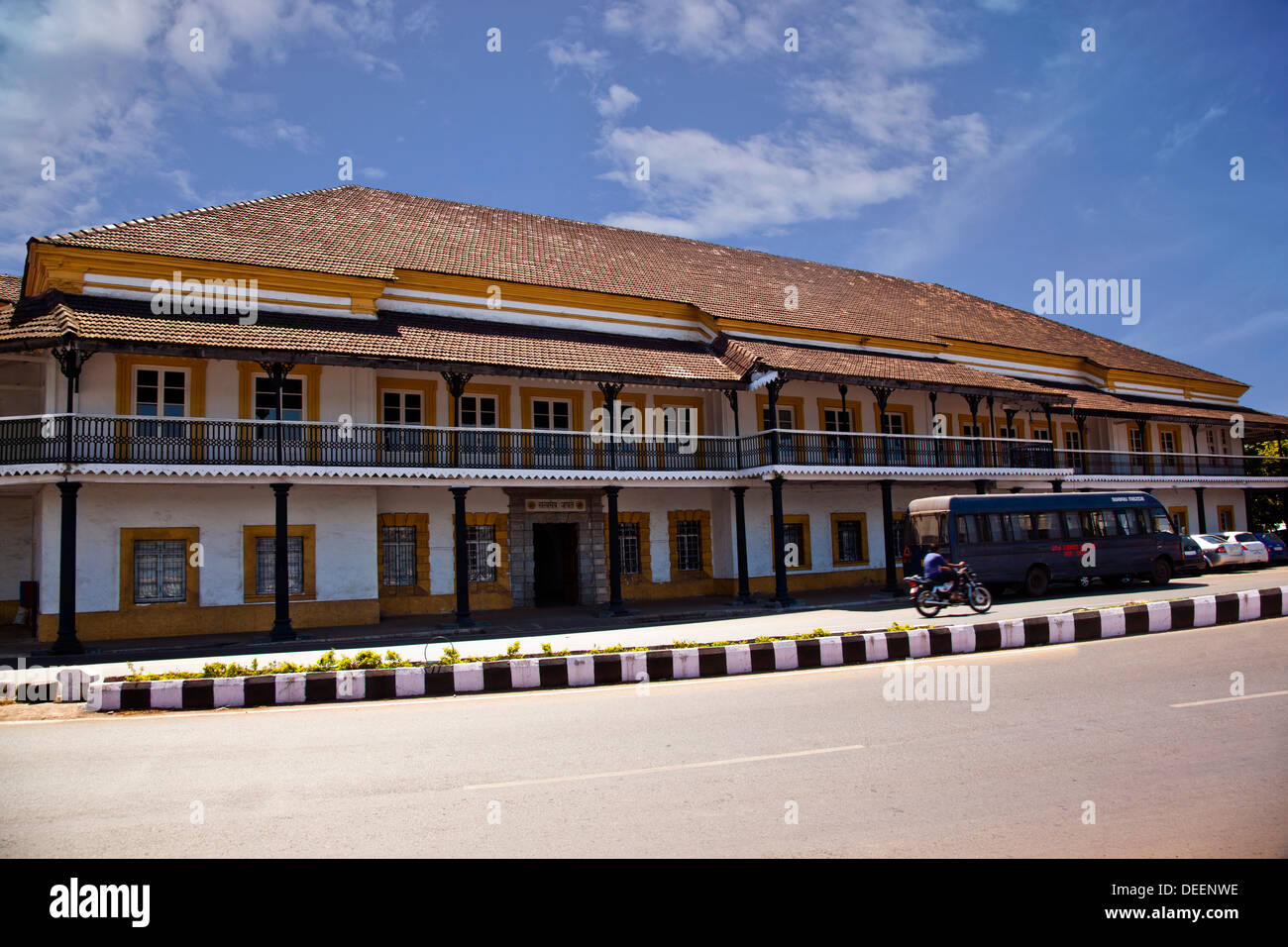 Government building at the roadside, Secretariat Building, Panaji, Goa, India Stock Photo