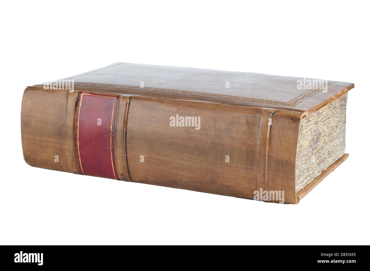 Old book isolated on a white background Stock Photo - Alamy