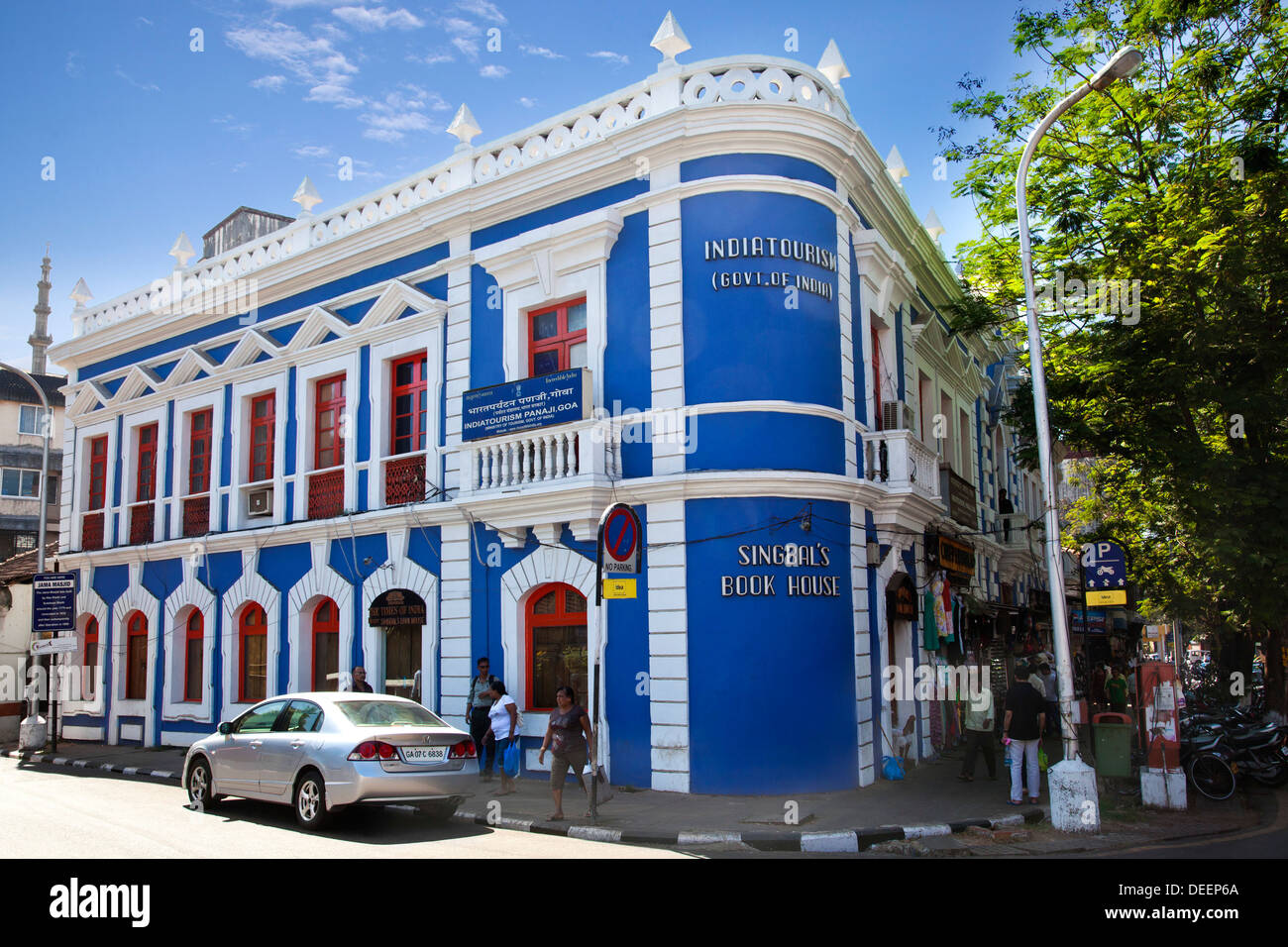 Facade of a building, Singbal's Book House, Panaji, Goa, India Stock Photo