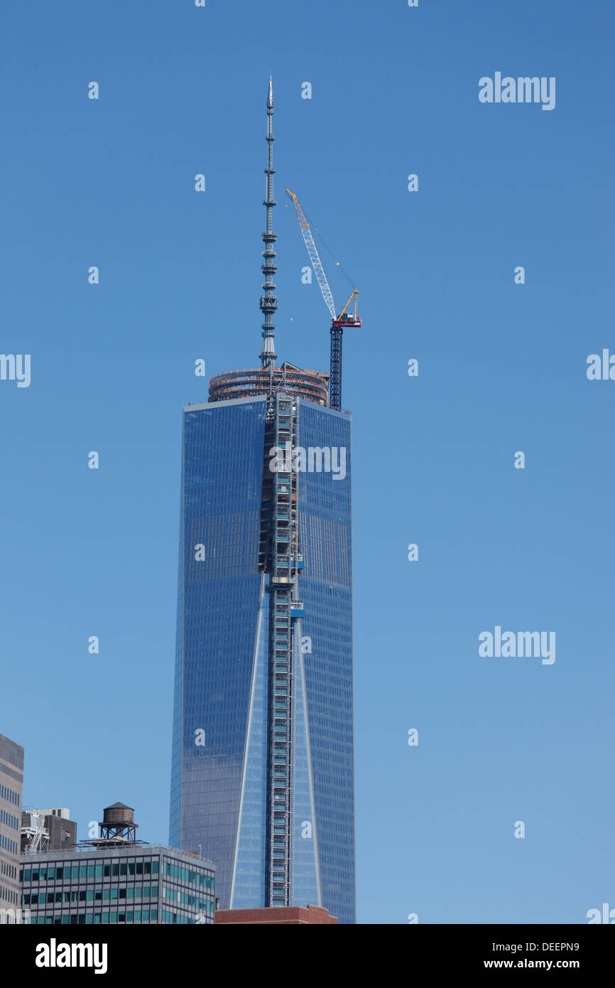 The Freedom tower under construction in June 2013 in New York City, USA. Stock Photo