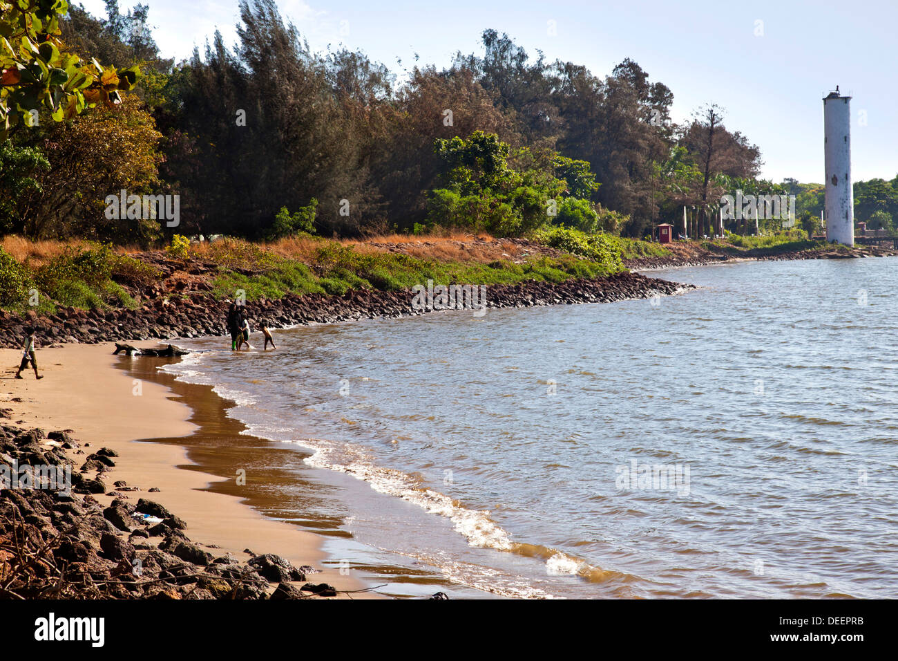 People on the beach, Campal Gardens, Panaji, Goa, India Stock Photo