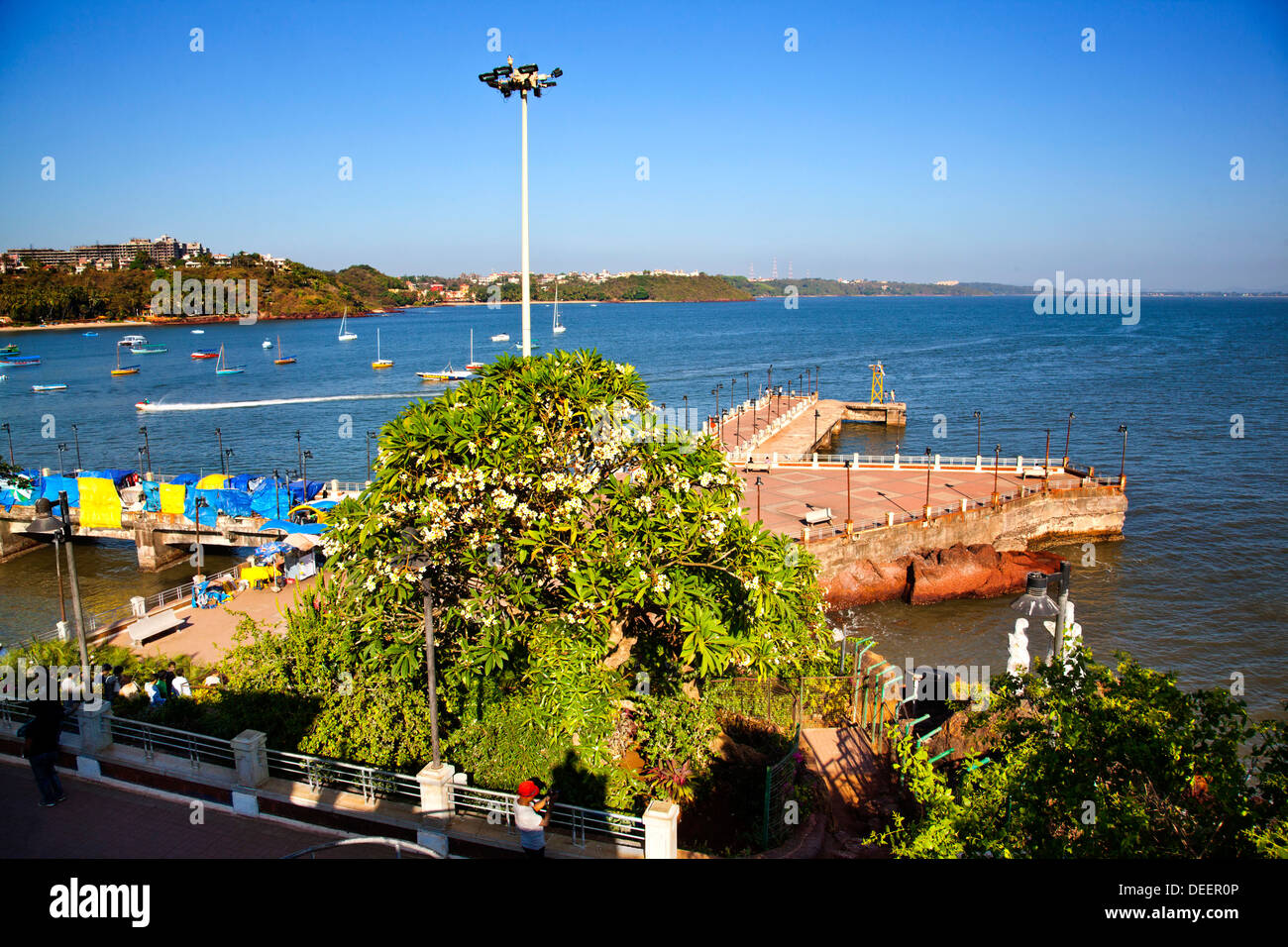 Pier in the sea, Dona Paula Beach, Panaji, Goa, India Stock Photo