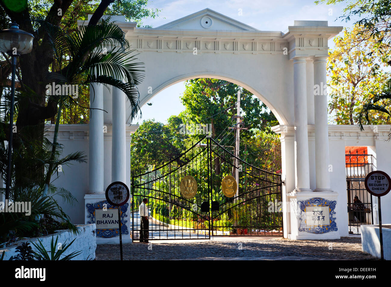 Entrance of Cabo Raj Bhavan, Panaji, North Goa, Goa, India Stock Photo