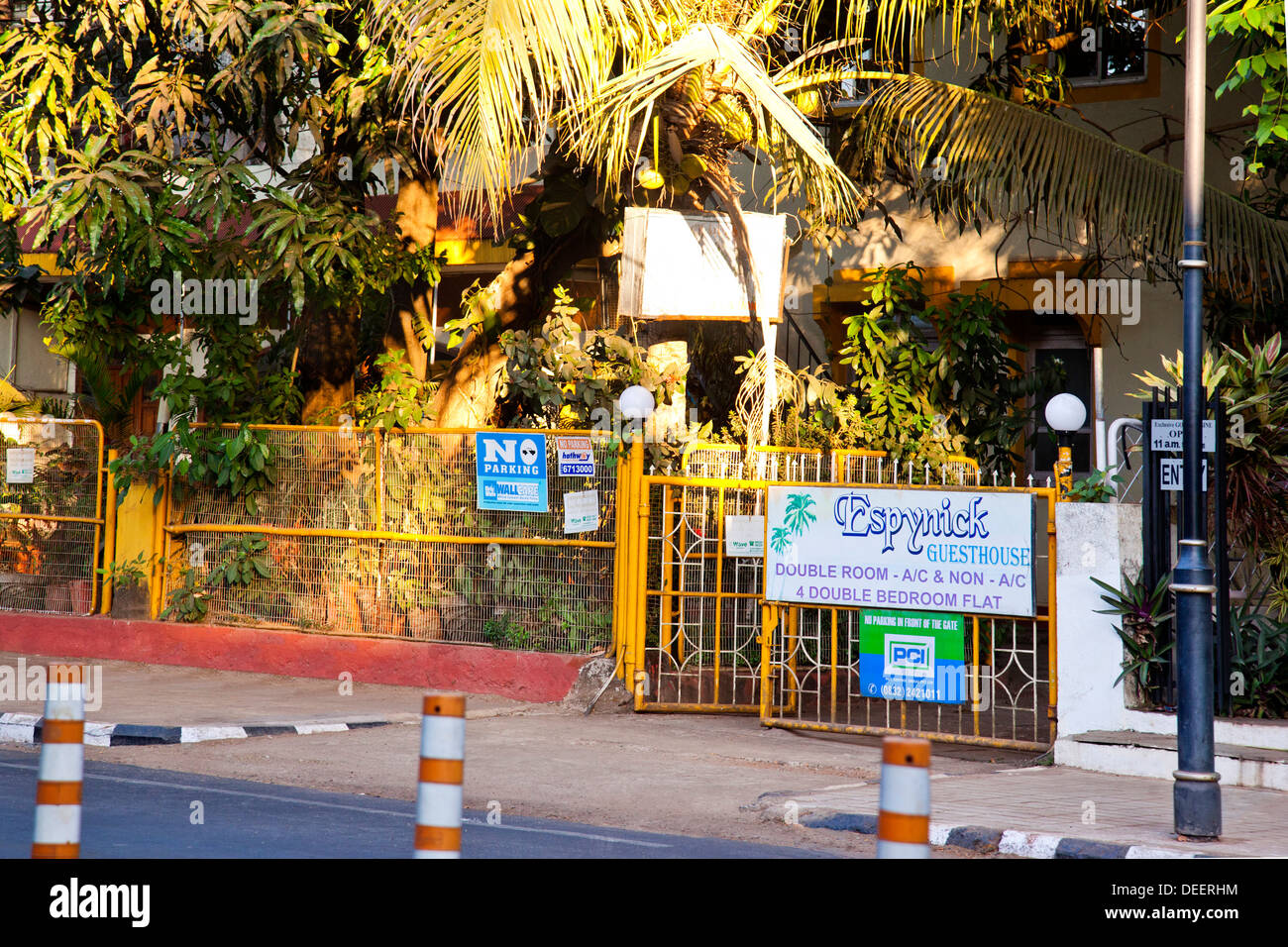 Entrance of a guesthouse, Espynick, Panaji, Goa, India Stock Photo