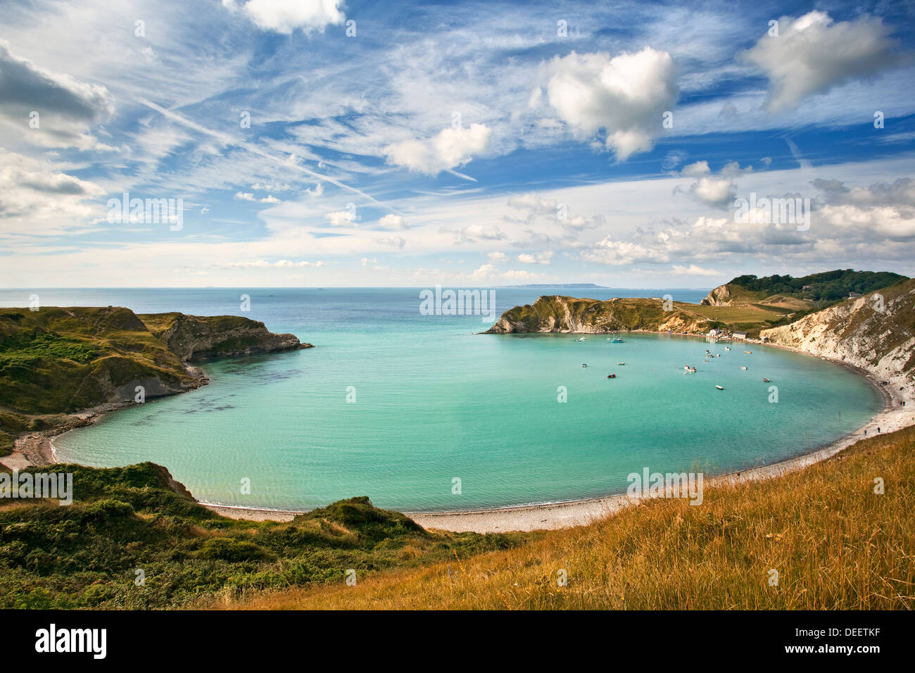 a-view-of-lulworth-cove-on-the-jurassic-coast-in-dorset-uk
