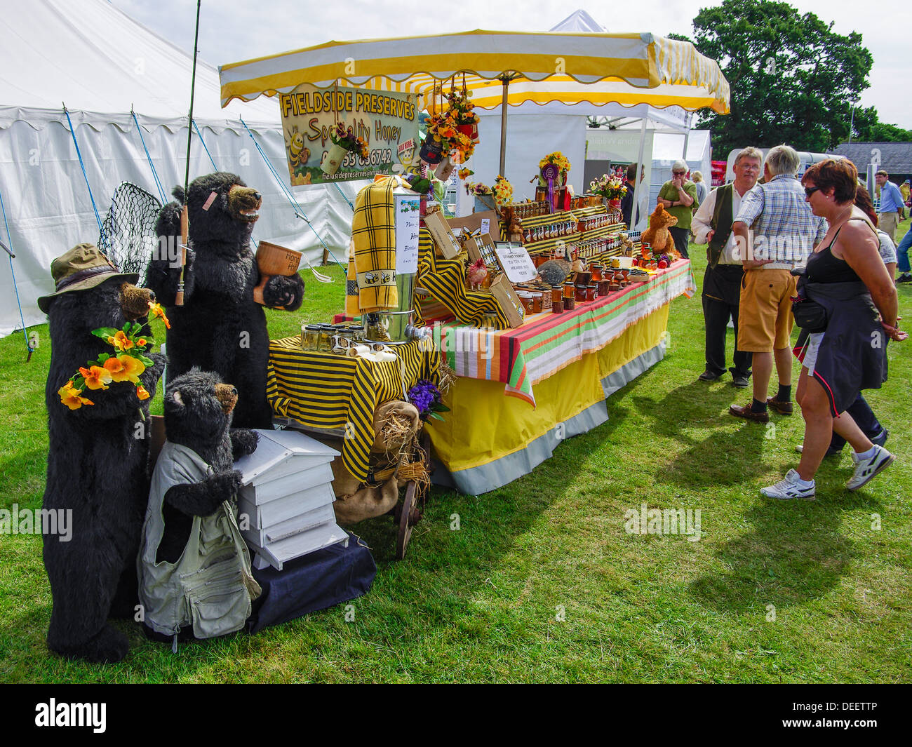 Market Stall selling Honey at the Cartmel Show 2013 Stock Photo Alamy