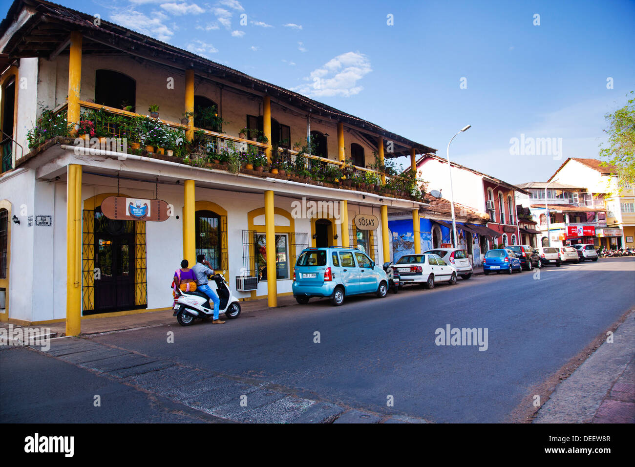Facade of Horse Shoe restaurant, Panaji, North Goa, Goa, India Stock
