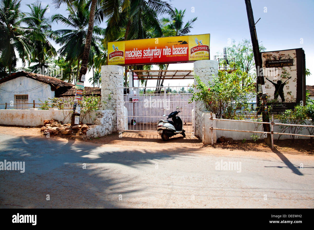 Entrance of a market, Mackies Saturday Nite Bazaar, Arpora Baga Road, Baga, Bardez, North Goa, Goa, India Stock Photo