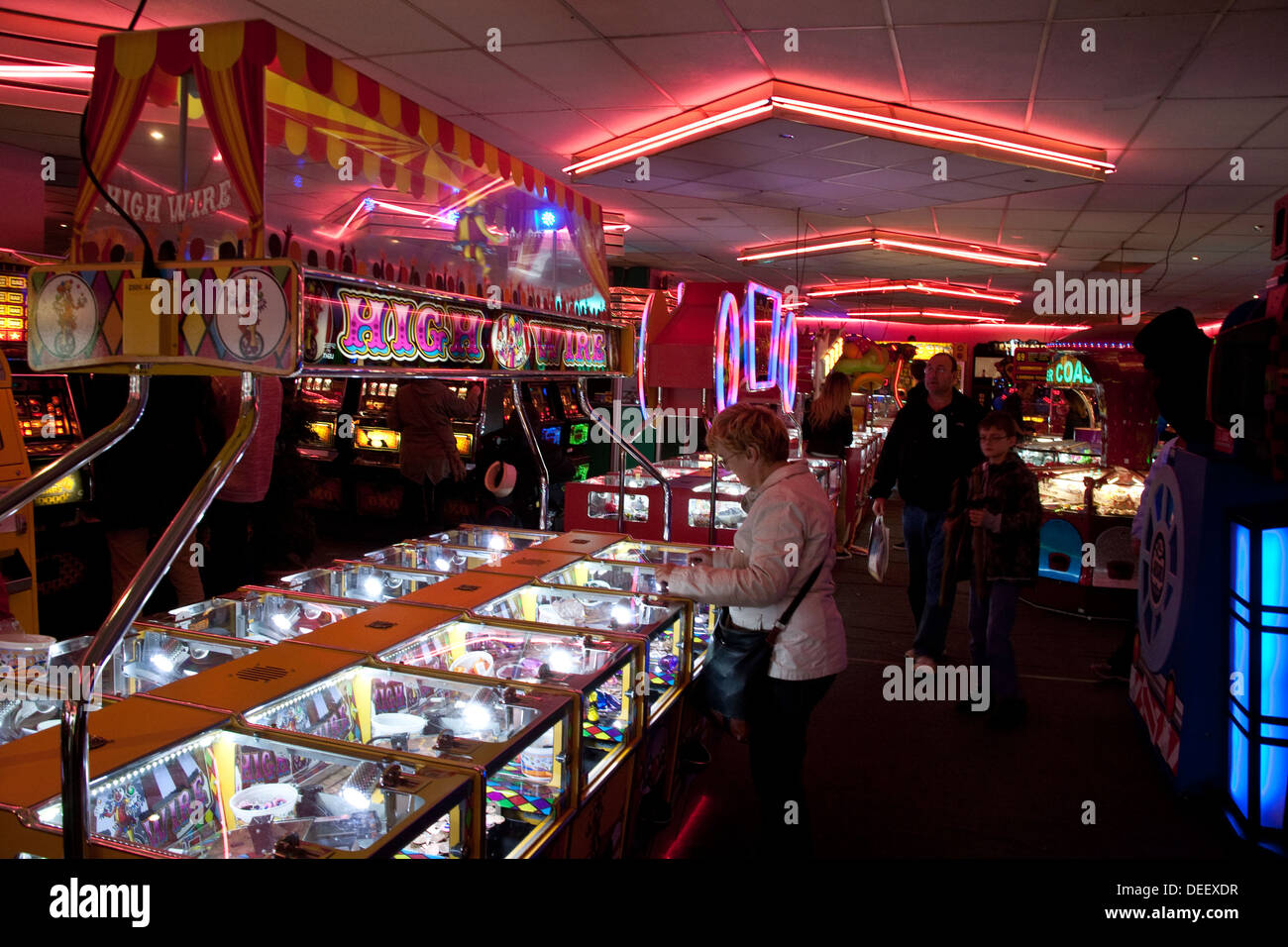 Indoor arcade, Mablethorpe, Lincolnshire Stock Photo