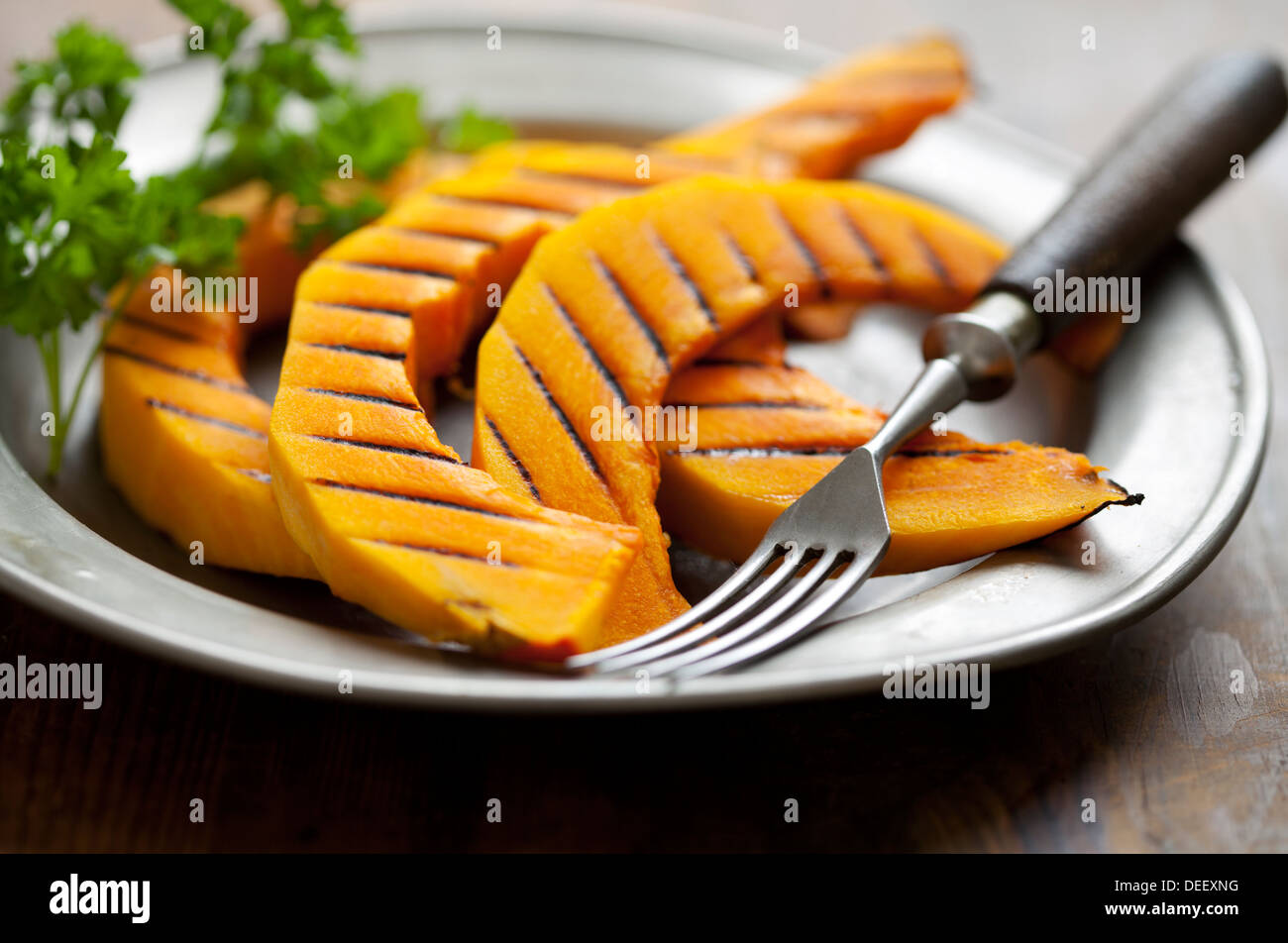 grilled hokkaido pumpkin Stock Photo