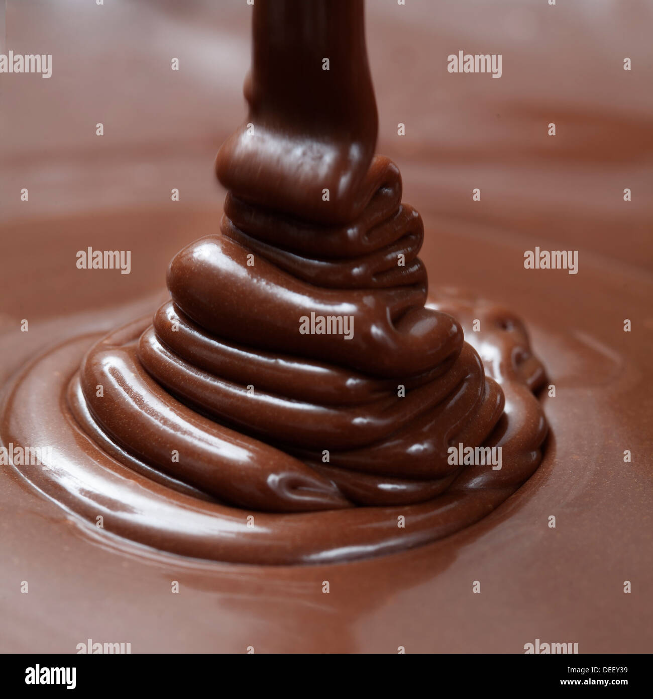 flowing chocolate Stock Photo