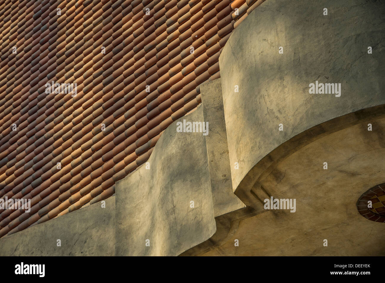 Southwestern Style Architecture Roof Detail Stock Photo