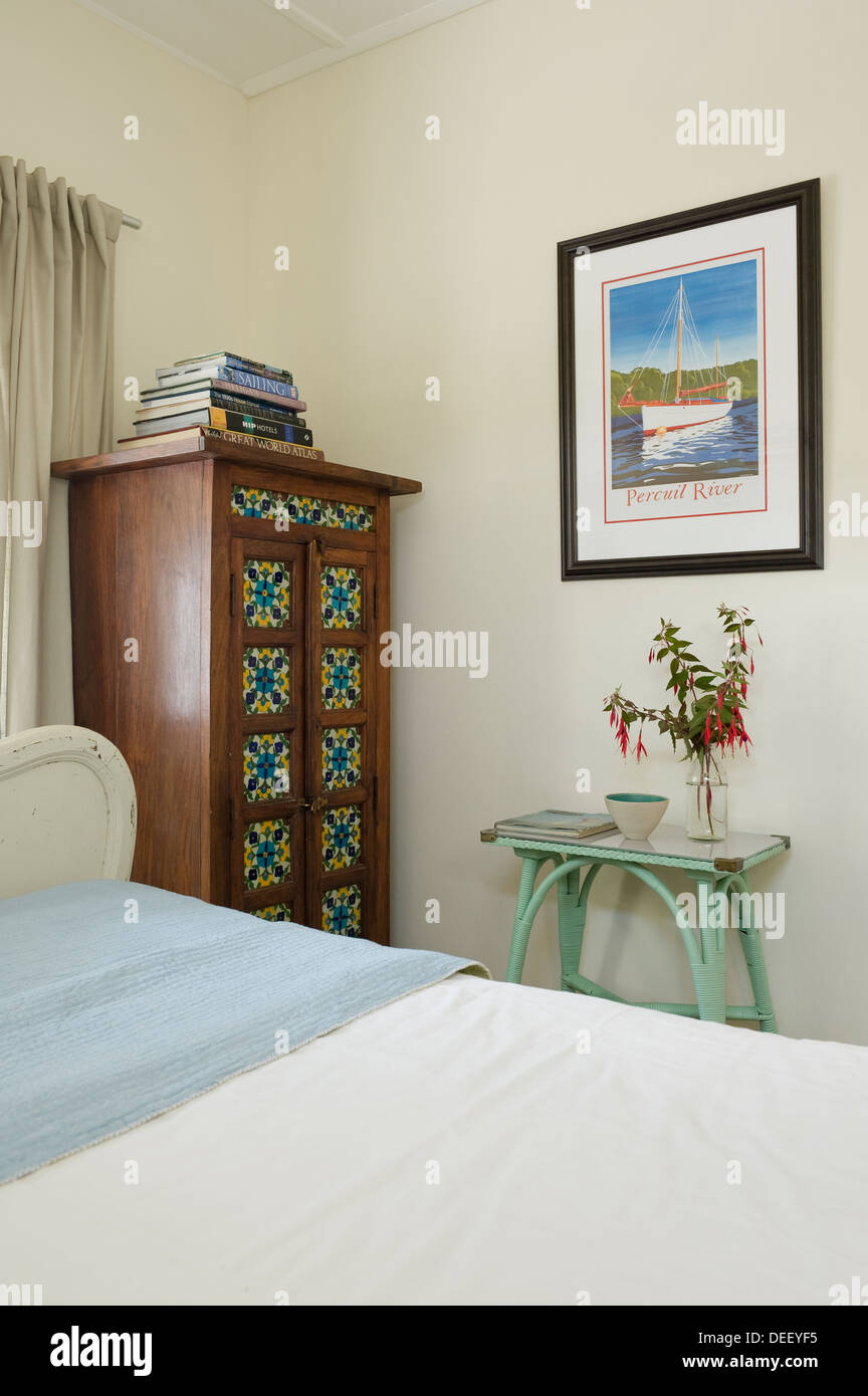 Vintage table and bedroom cabinet wardrobe Stock Photo