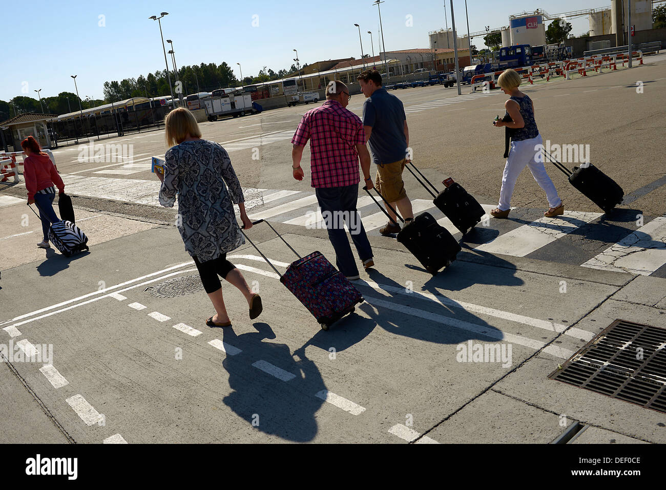girona airport tourists spain Stock Photo