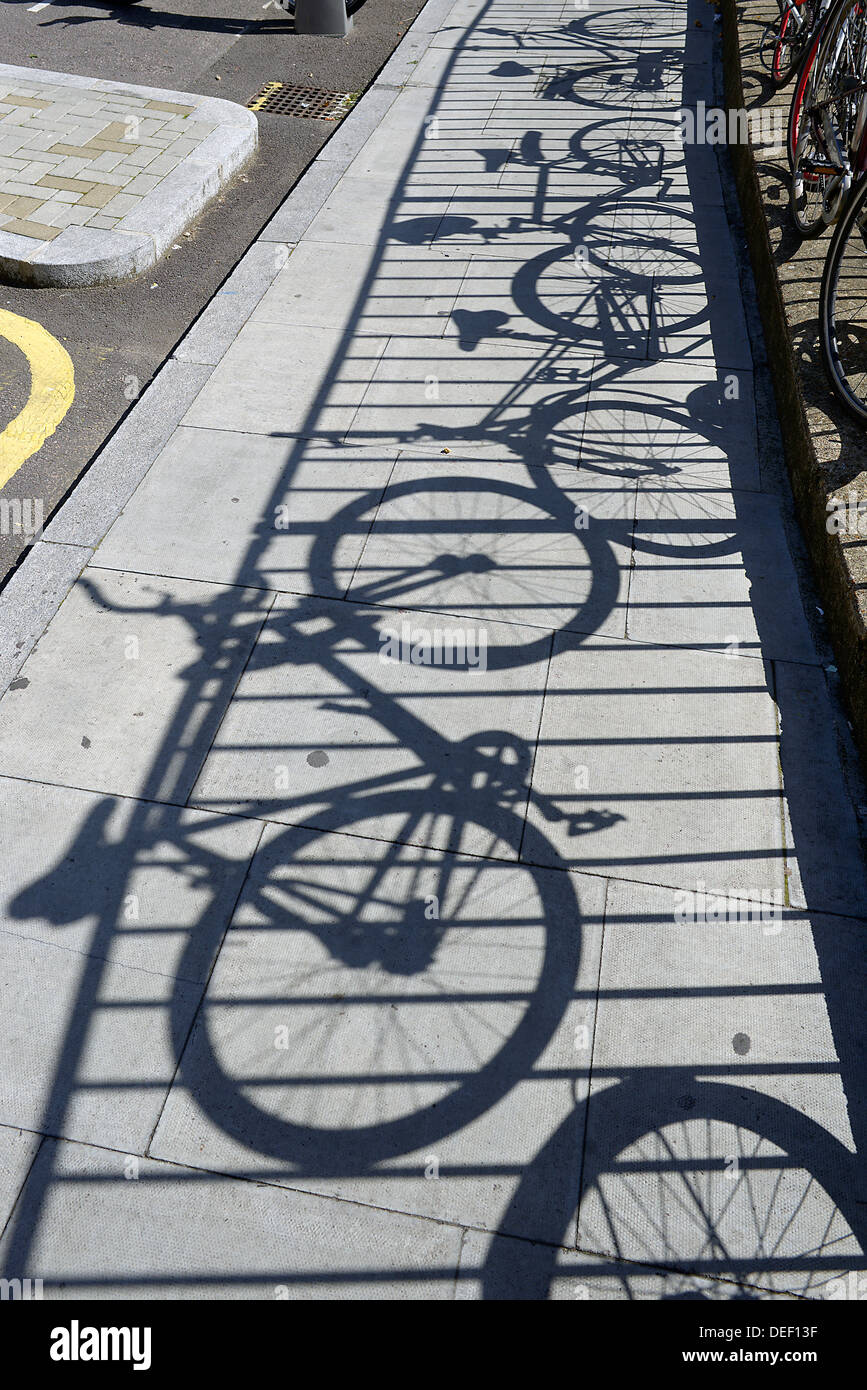 cycle shadows east london Stock Photo