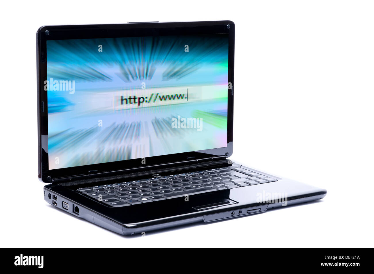 laptop with fast internet concept isolated on a white background Stock Photo