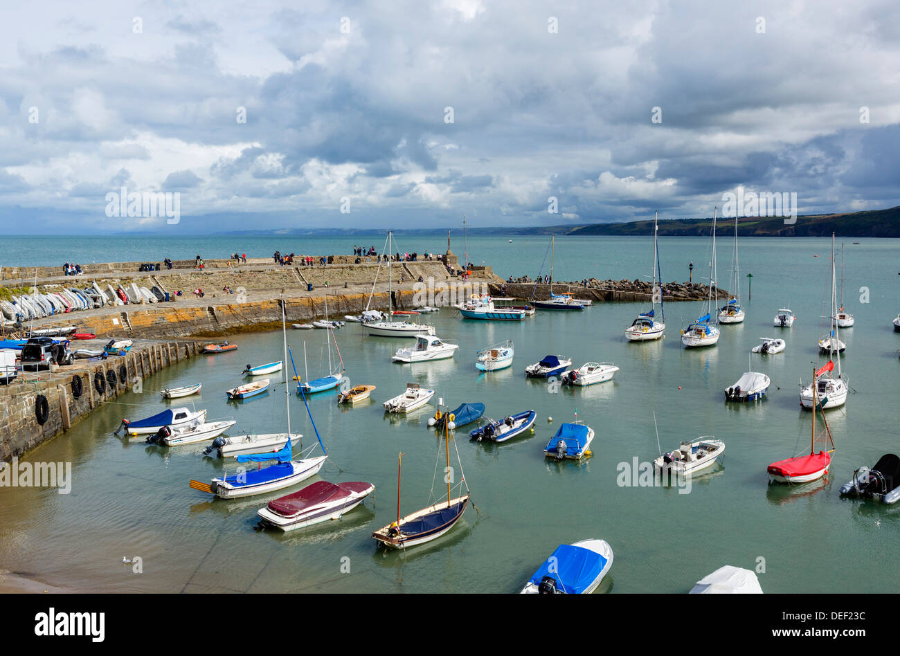 The harbour in New Quay, Ceredigion, West Wales, UK Stock Photo