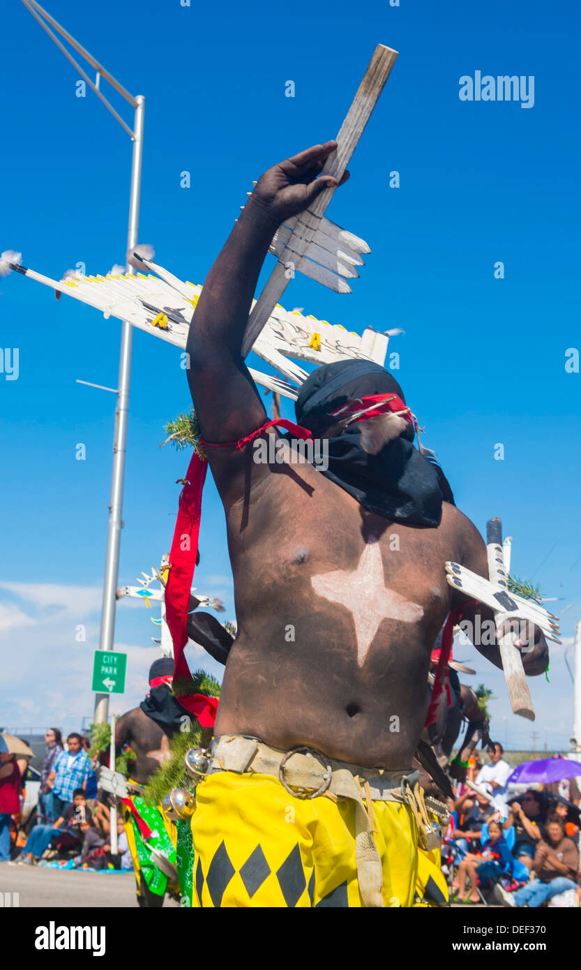 Apache dancer with traditional costume participates at the 92 annual
