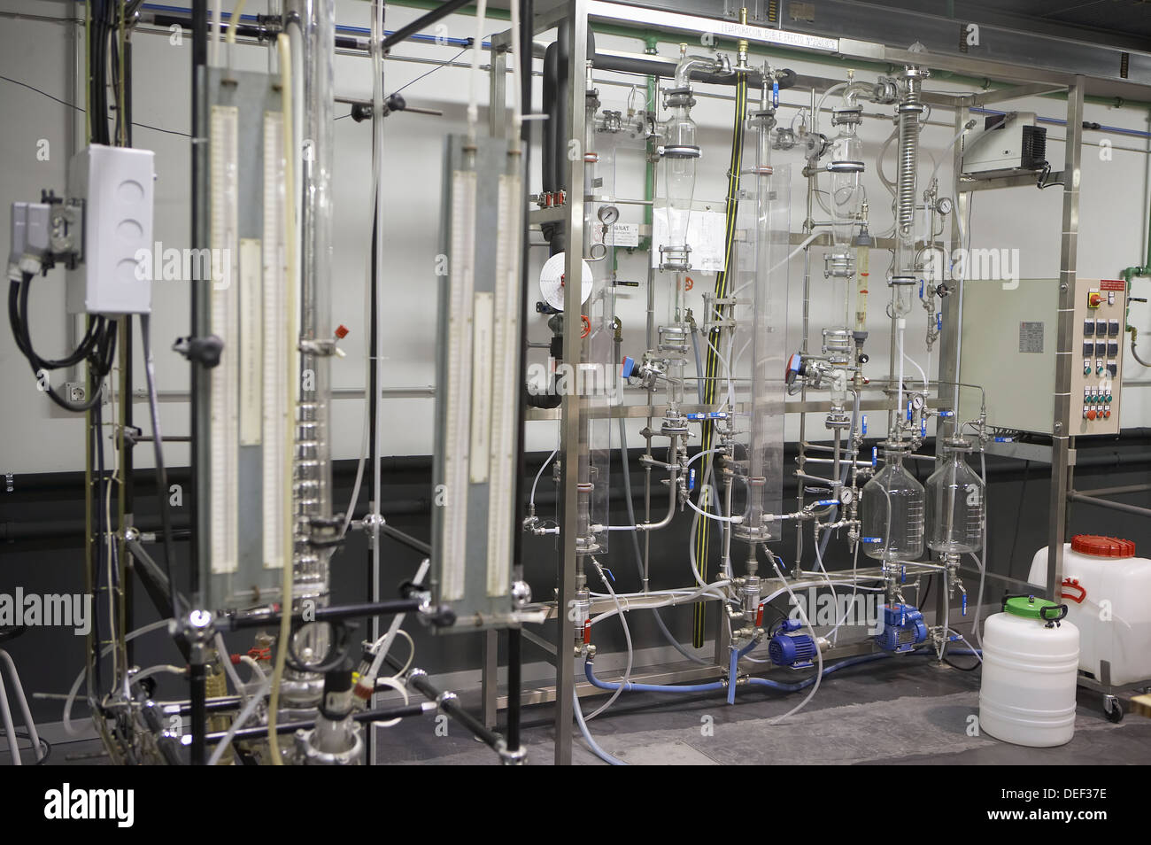 Distillation towers, Laboratory of Industrial Chemistry, Department of