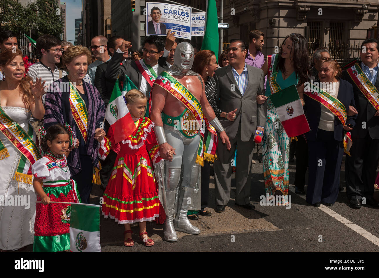 Mexican Independence Day Parade on Madison Avenue in New York Stock