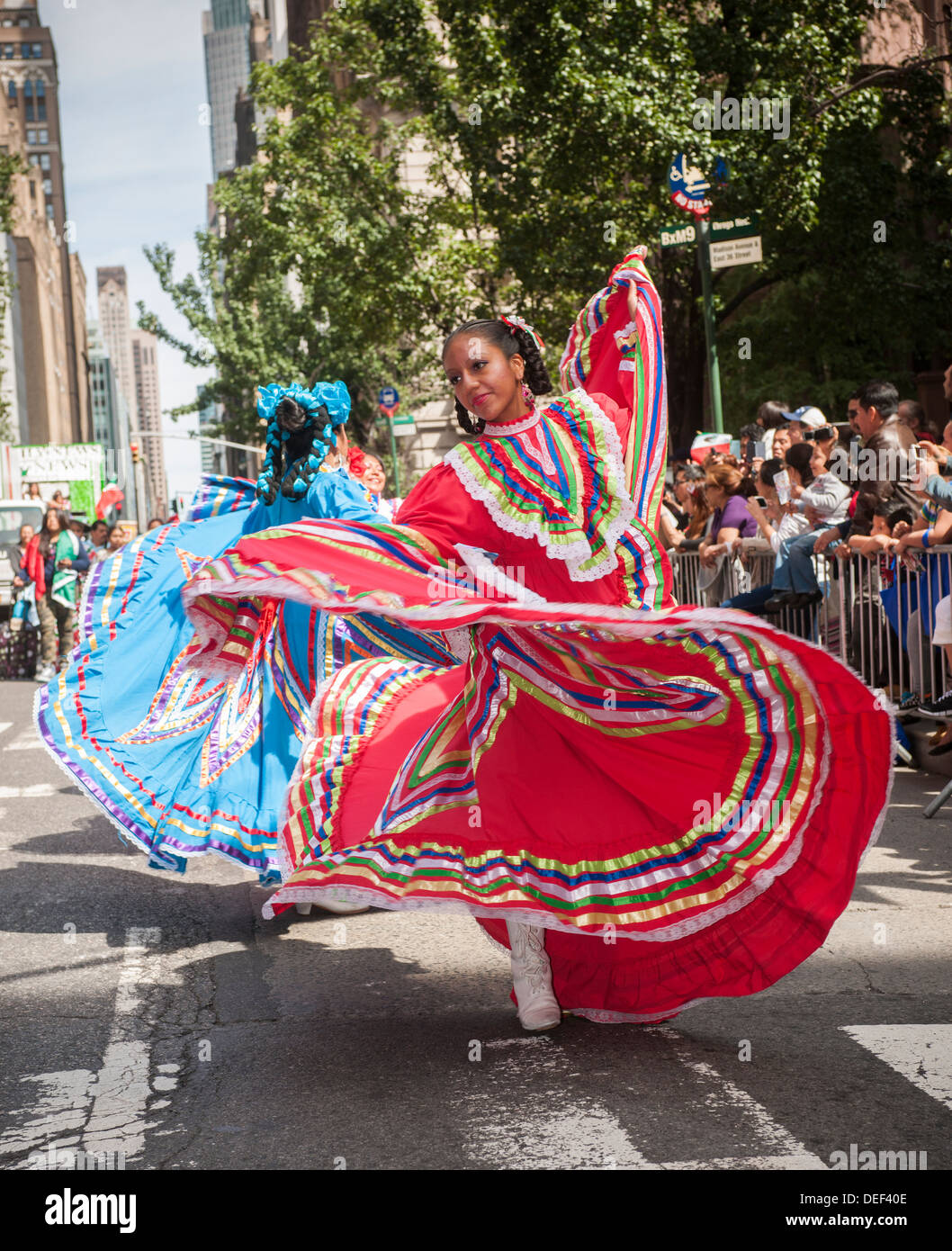 Mexican Independence Day Parade on Madison Avenue in New York Stock