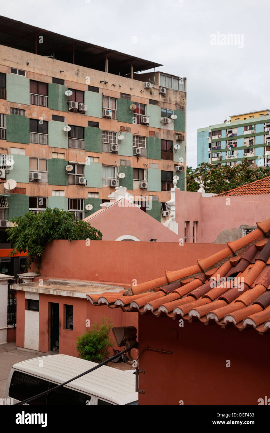 Africa, Angola, Luanda. View of Portuguese Colonial architecture and newer structures in city center. Stock Photo
