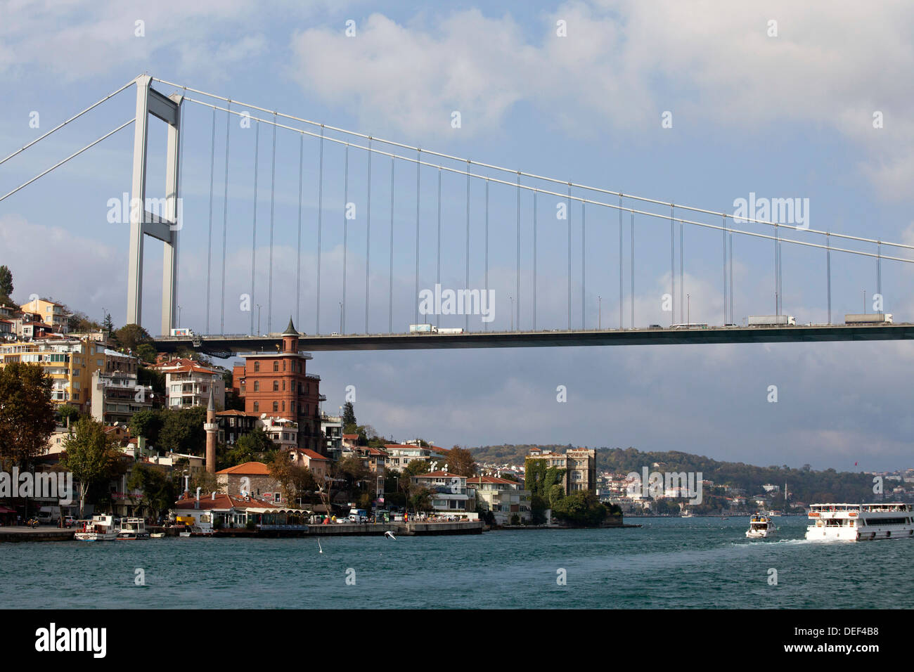 The Bosphorus Bridge which spans the Bosphorus River and two continents 