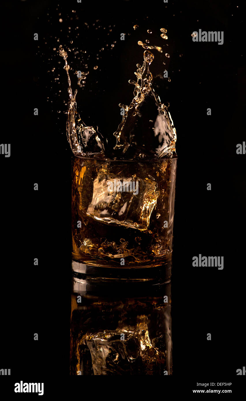 Whiskey splash Stock Photo