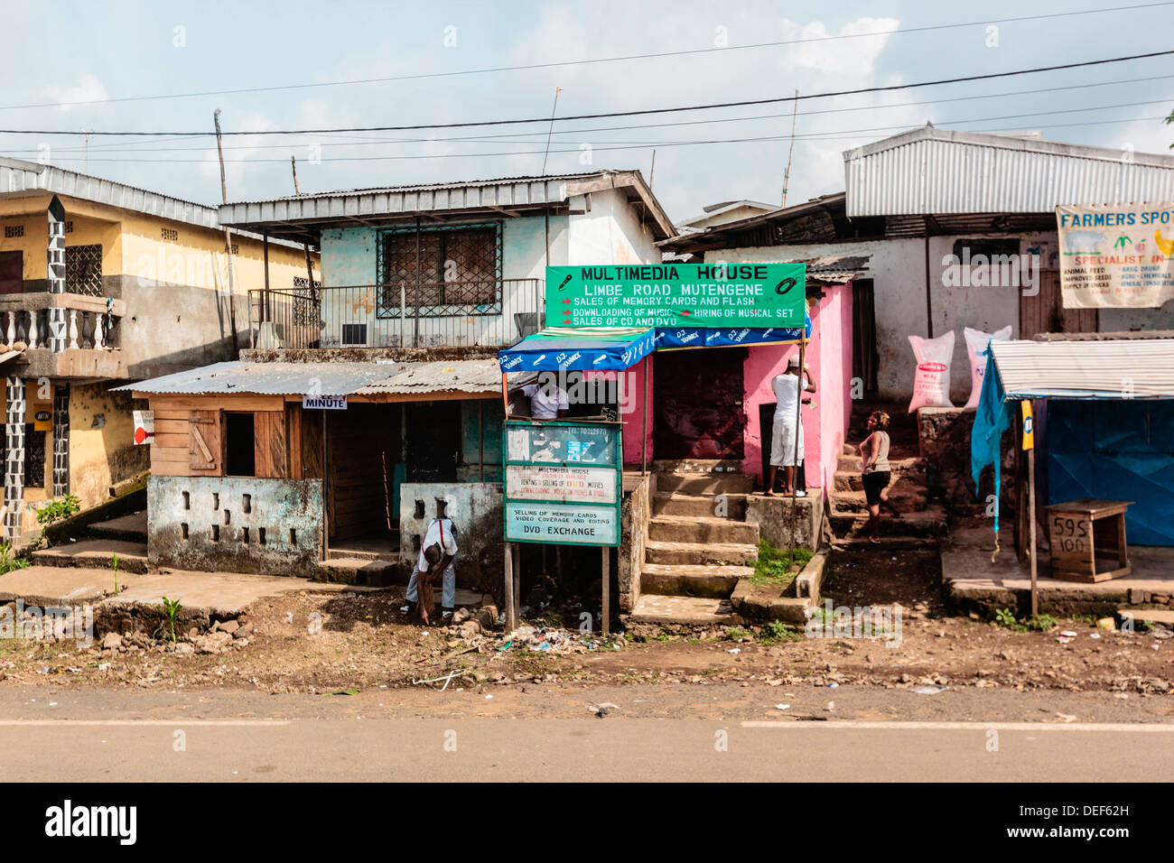 Africa, Cameroon, Limbe. View of Multimedia House store Stock Photo Alamy
