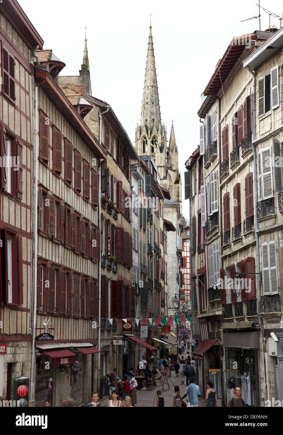 Pedestrian precinct, shopping area, Bayonne. French Basque Country, Aquitaine, Pyrenees