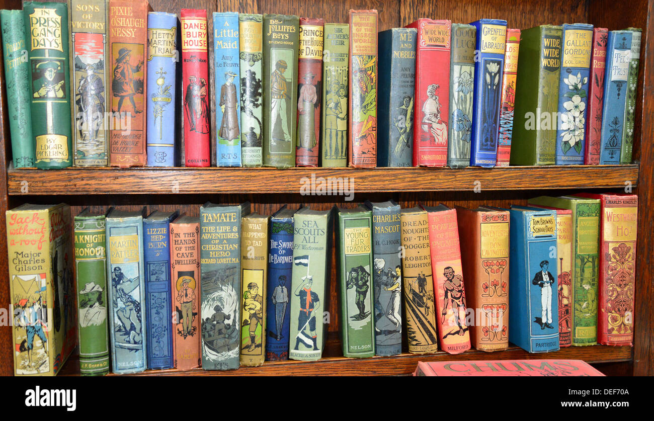 Antique and collectable books at Brackley Antique Cellar, Draymans Walk, Brackley, Northamptonshire, England, United Kingdom Stock Photo