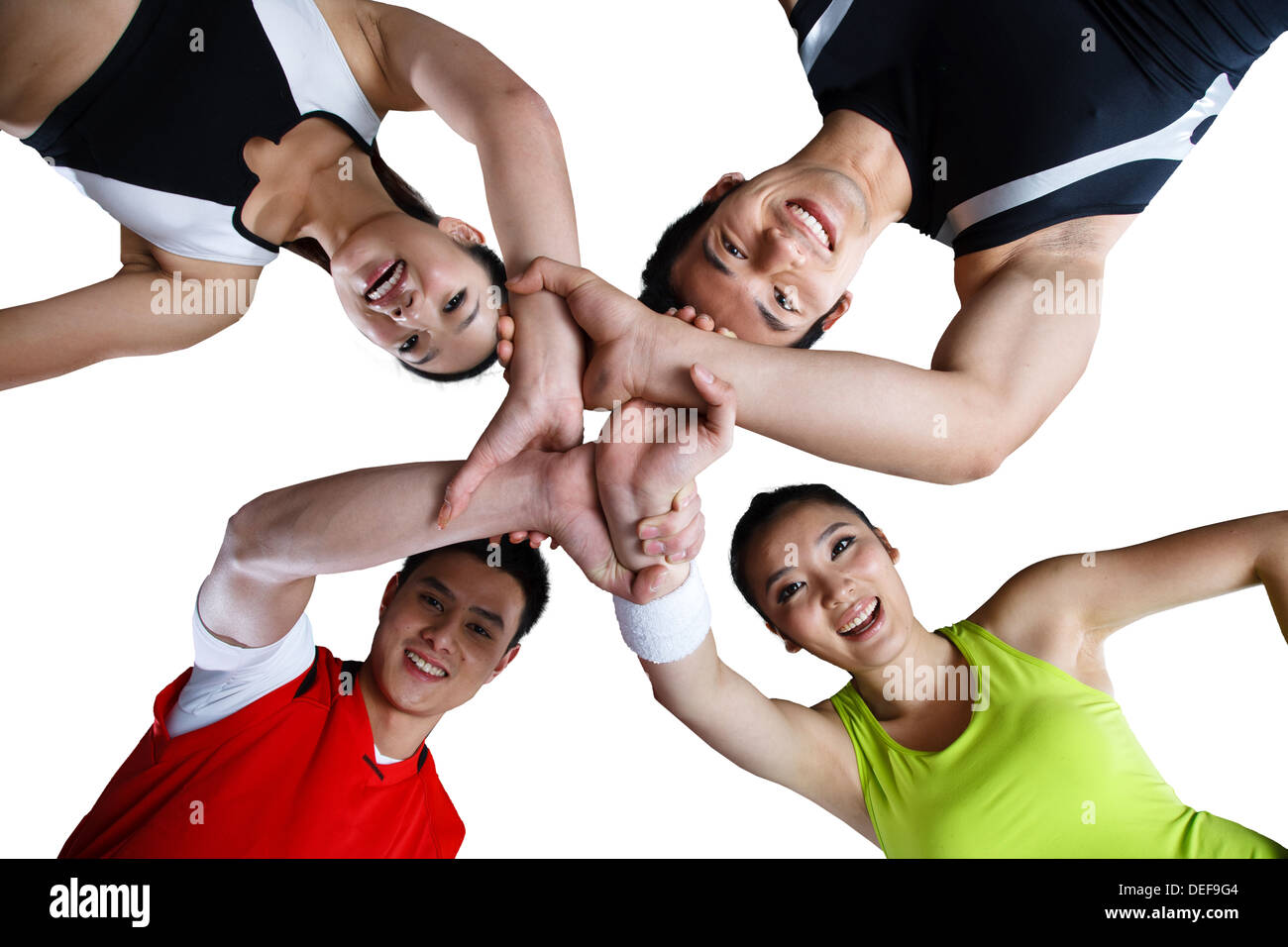 Low angle view of friends Stock Photo