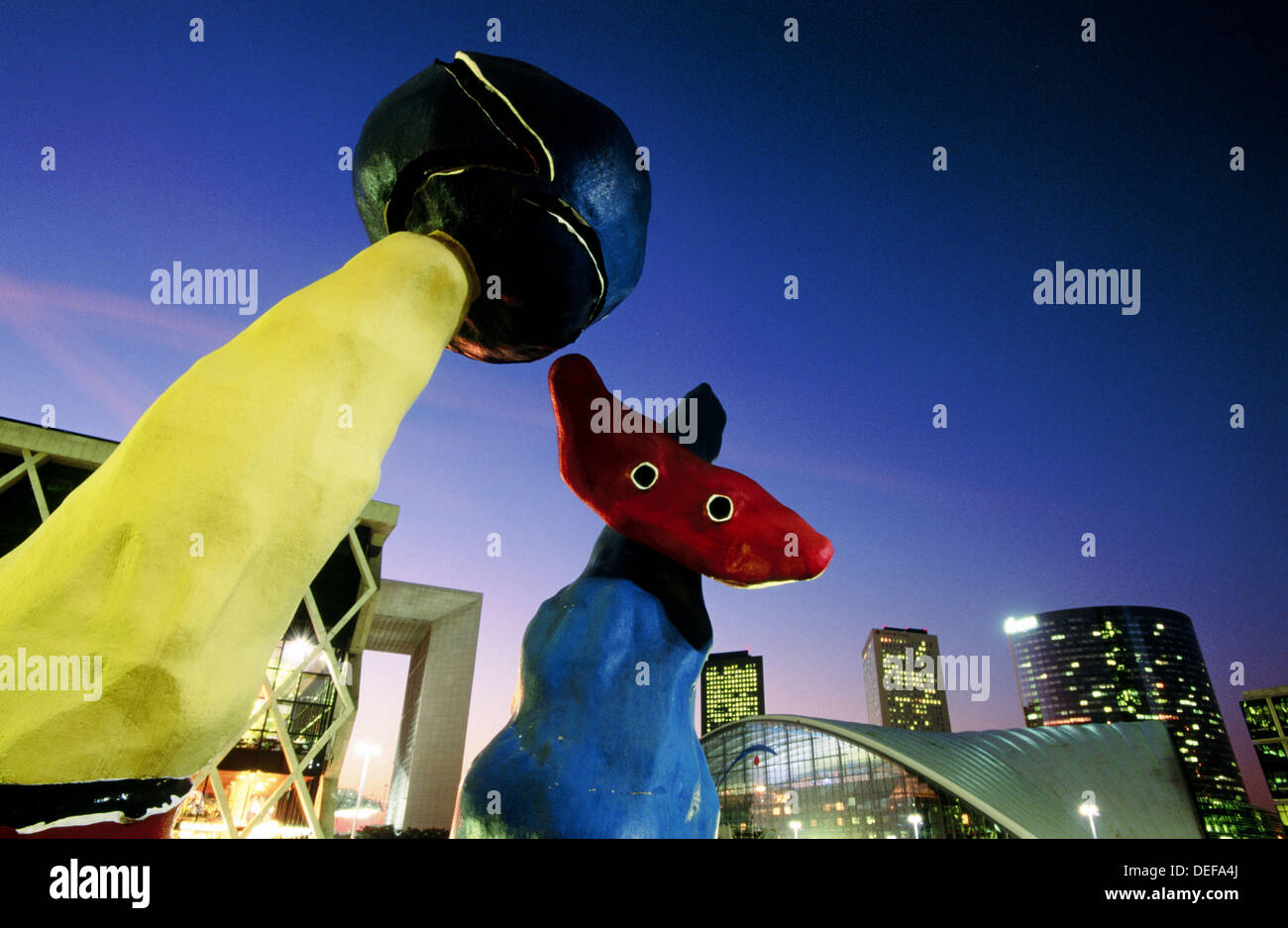 Joan Miro´s sculptures in La Defense. Paris, France Stock Photo Alamy