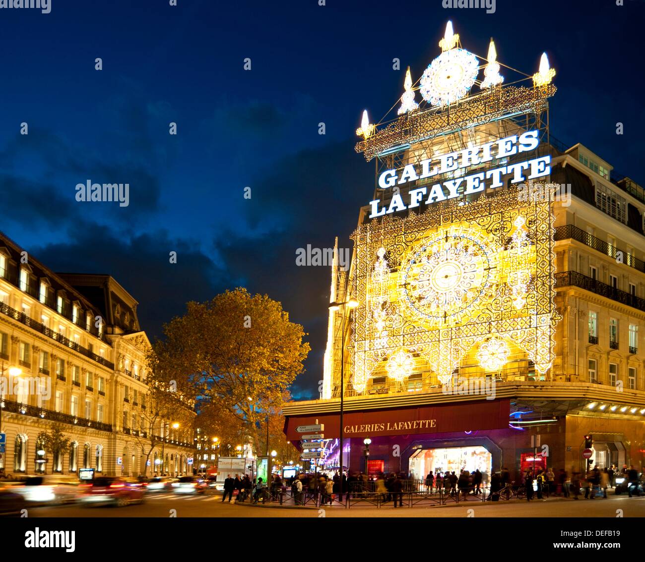 Galeries Lafayette, Christmas lights, Paris, France Stock Photo Alamy