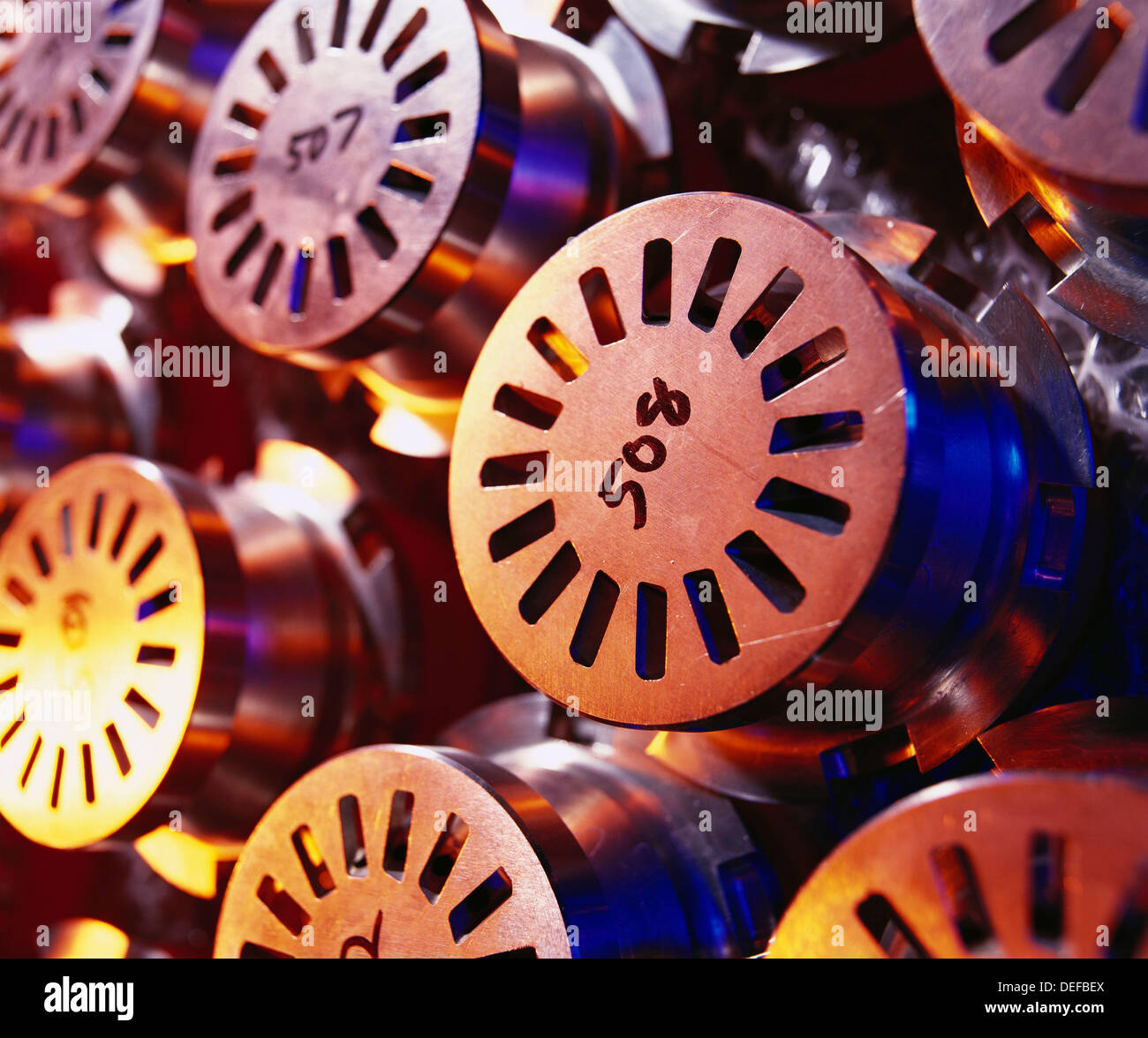 Gas turbine, power parts in warehouse, graphic shots of engine parts