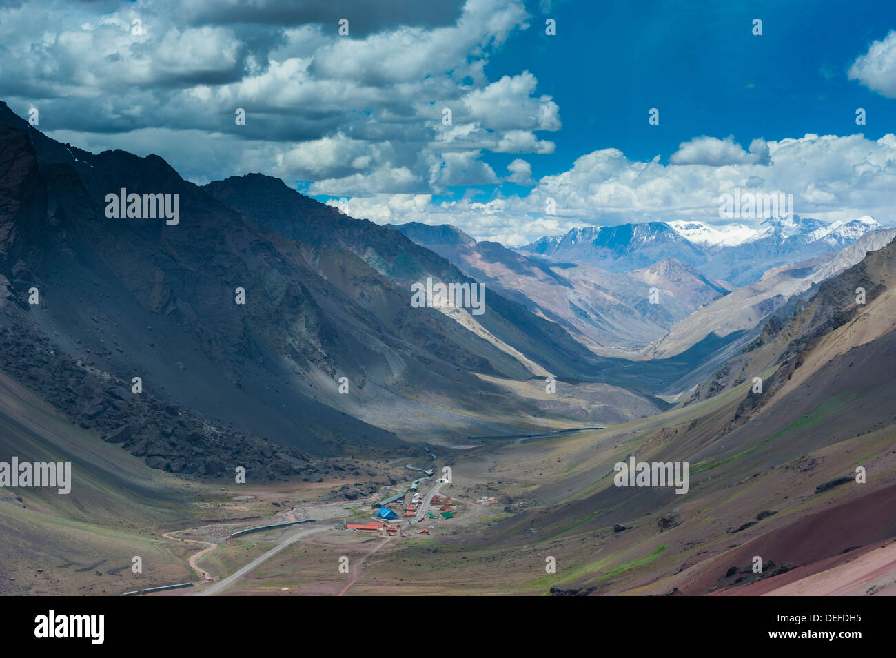 Mountain pass between Mendoza and Santiago, Andes, Argentina, South America Stock Photo