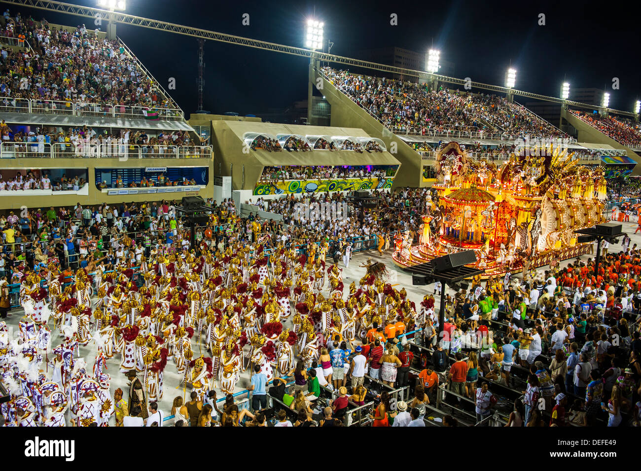 Samba Parade at the Carnival in Rio de Janeiro, Brazil, South America Stock Photo