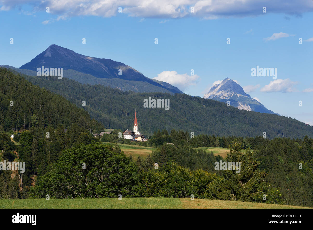 St. Jakob in Lesachtal valley, Sankt Jakob im Lesachtal, Lesachtal, Hermagor District, Carinthia, Austria Stock Photo