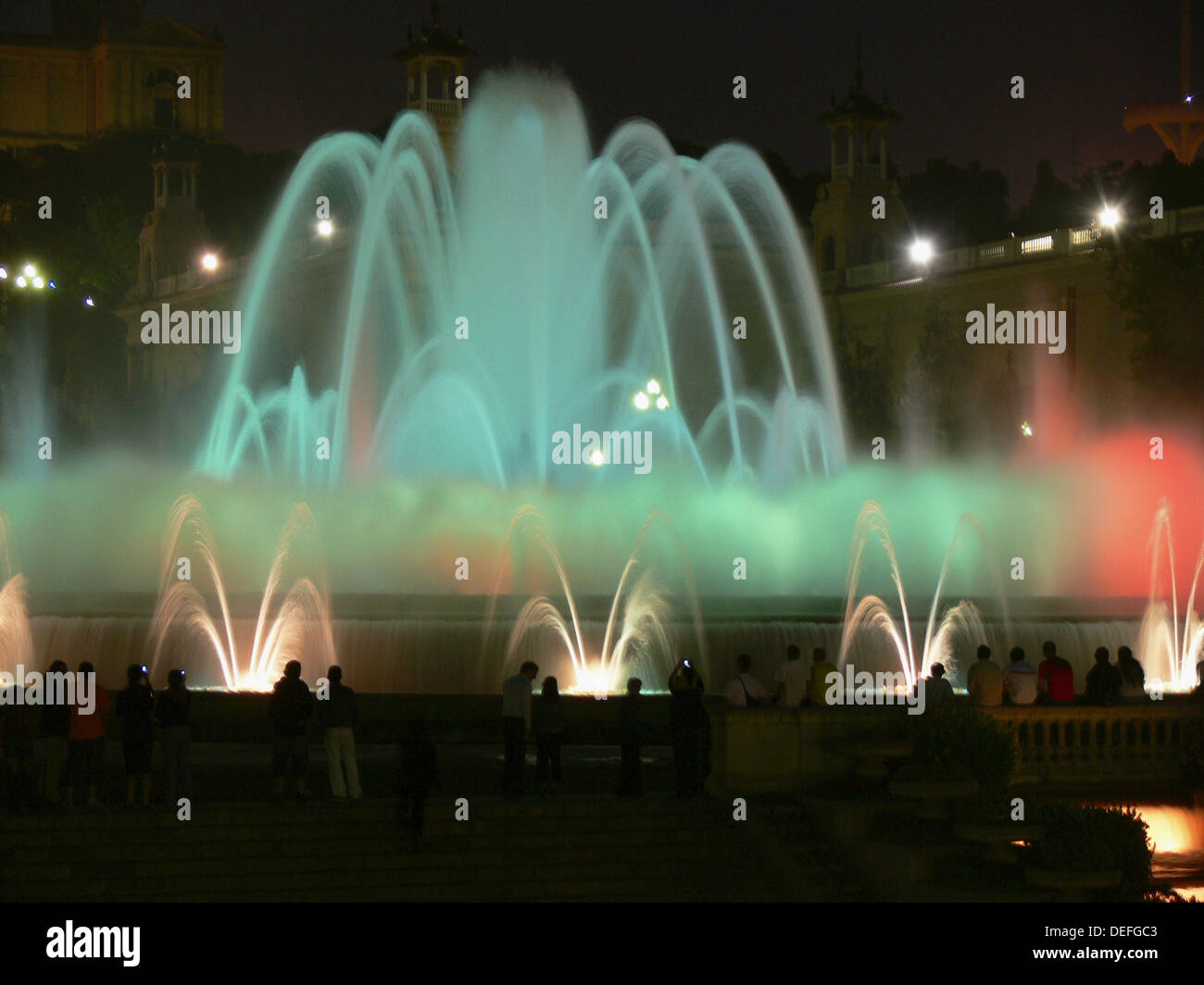 Lights and music show. Magic Fountain. Montjuic. Barcelona. Catalonia
