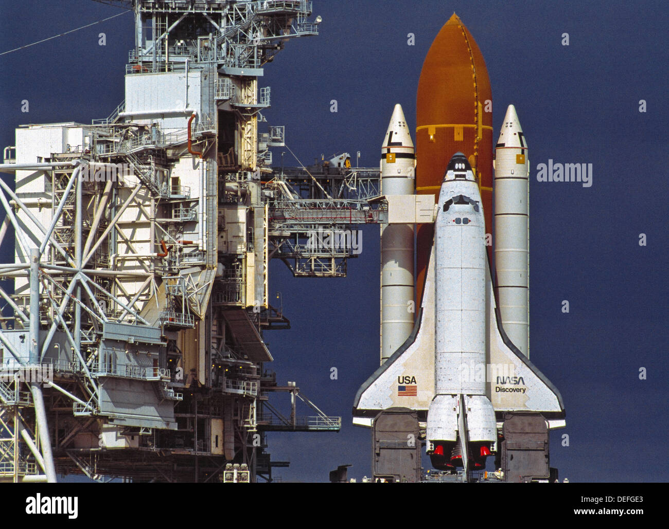 Shuttle ´Discovery´ at Launch Pad  KSC-NASA  Florida  USA Stock Photo