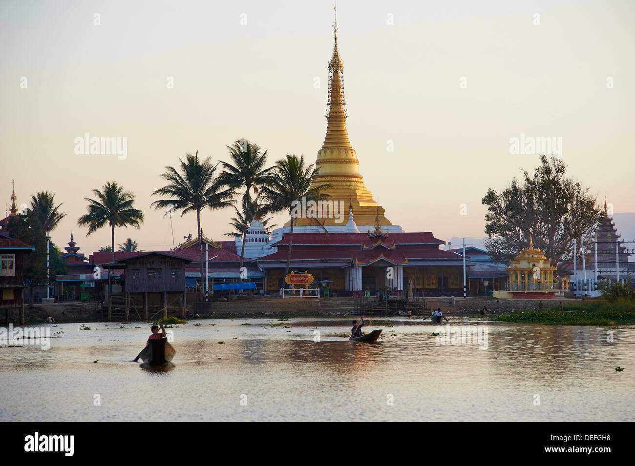 Pagoda, Nampan village, Inle Lake, Shan State, Myanmar (Burma), Asia Stock Photo