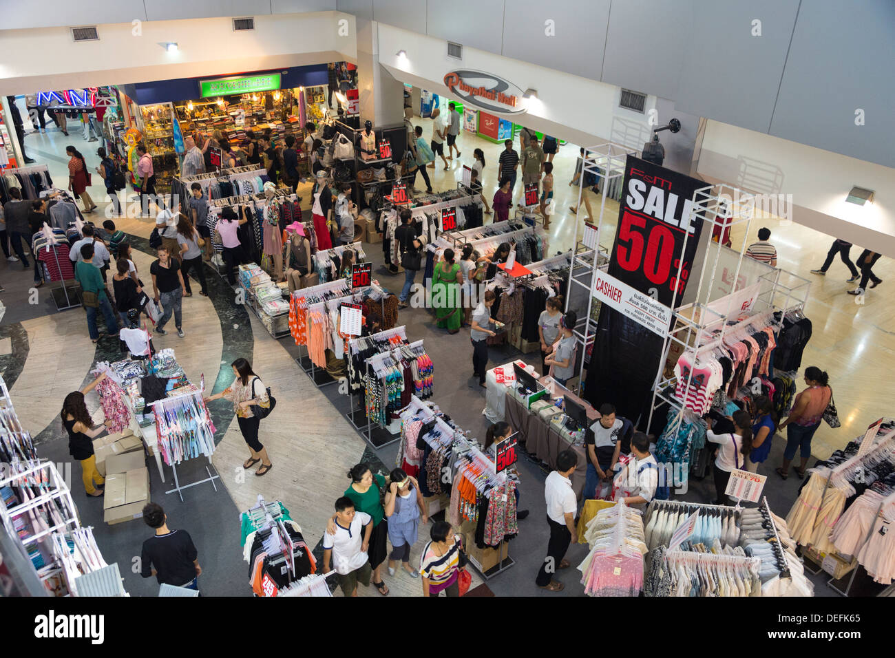 Interior Of The Mbk Shopping Mall In Bangkok Thailand Stock Photo
