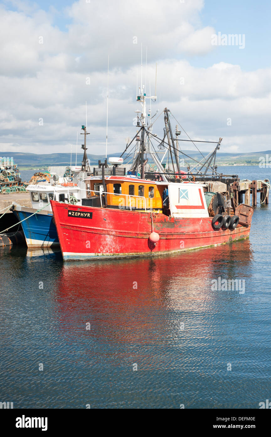 The Harbour and fishing Vessels at Cromarty Stock Photo