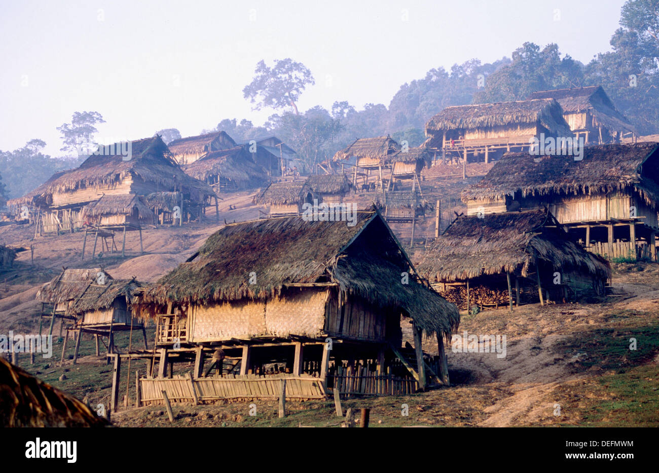 Traditional Akha Village Near Luang Namtha North Laos Stock Photo Alamy