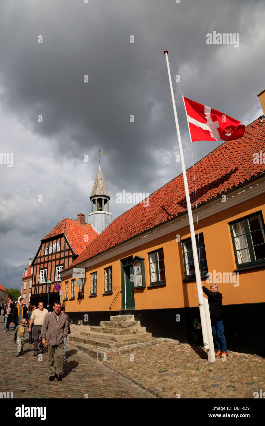 Museum and town hall at Ebeltoft, Djursland, Jutland, Denmark, Scandinavia, Europe Stock Photo